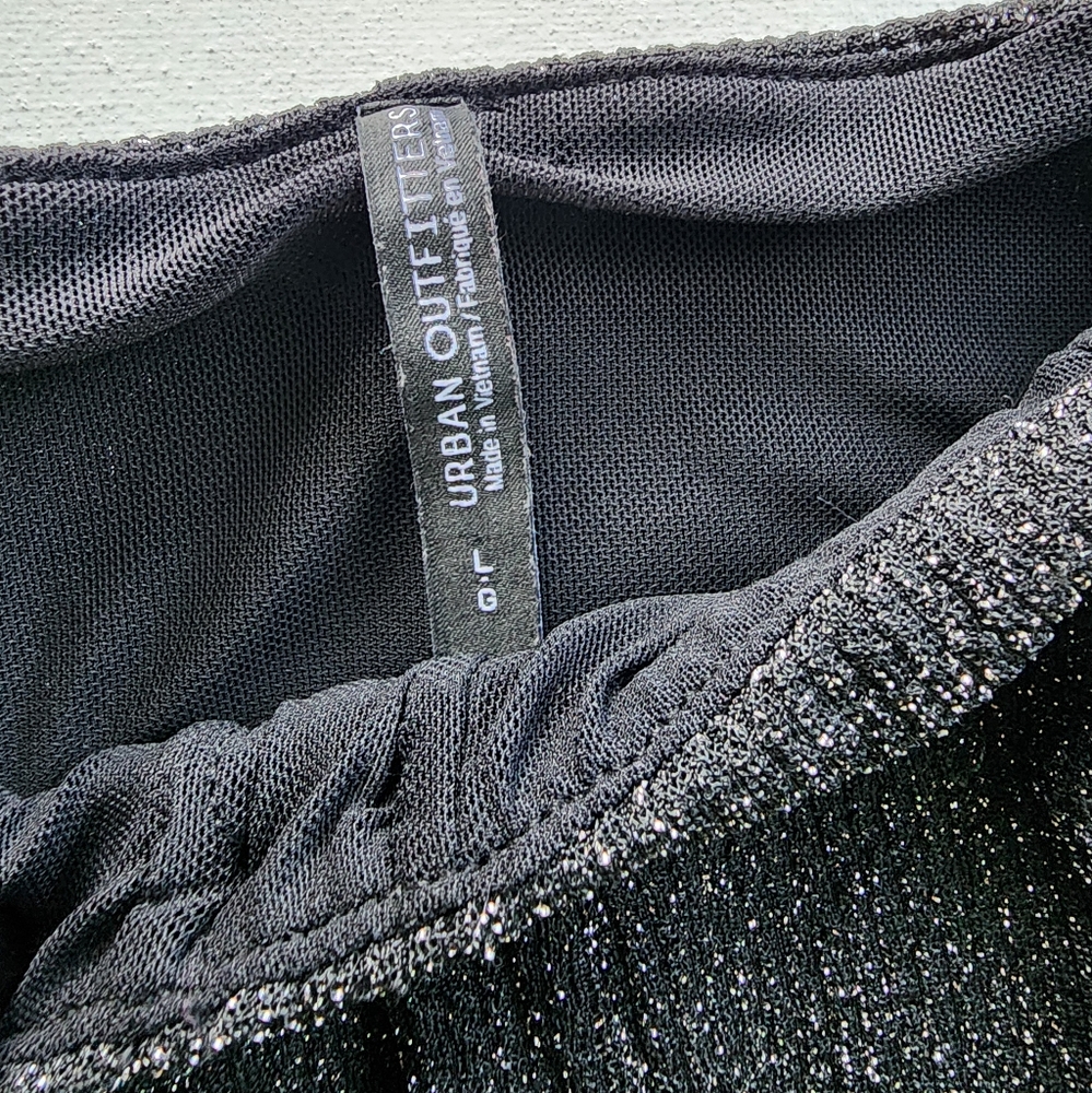 Urban Outfitters Kristi Sparkly Charcoal Gray Metallic Romper - Picture 4 of 6